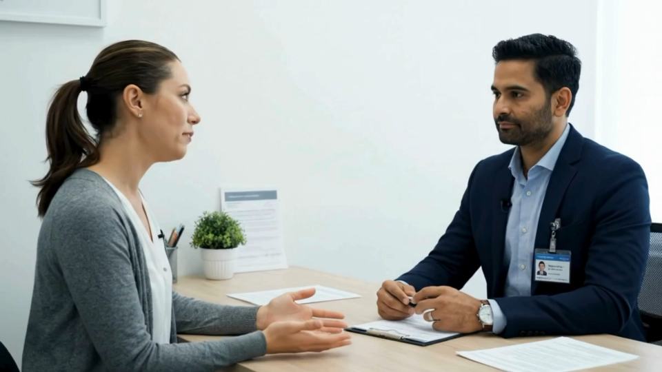 Un conseiller Veridis en rendez-vous avec sa cliente